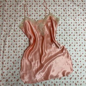 California Dynasty peach mini slip dress size S